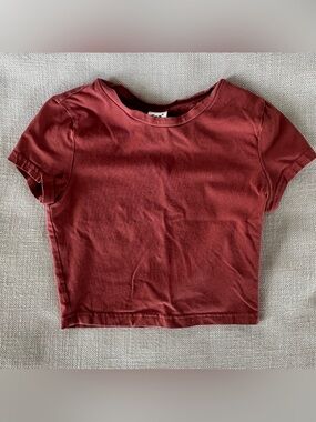 Aritzia TNA Baby Tee | Rust Brown | 2XS